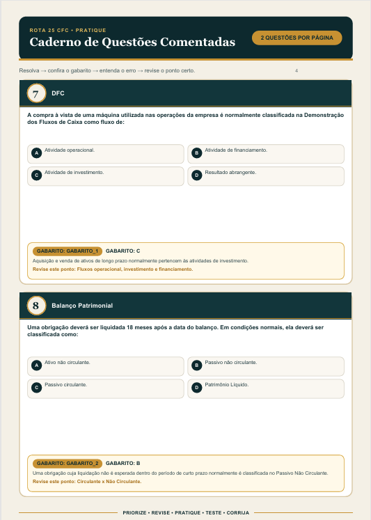Amostra de material de revisão da Rota 25