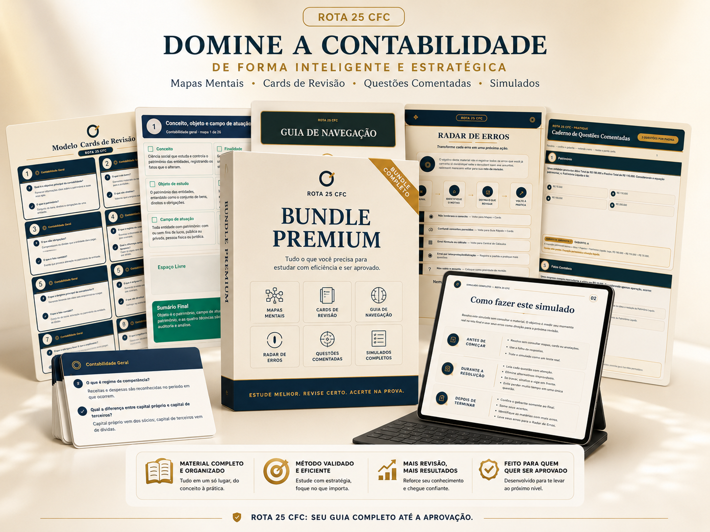 Bundle Premium Rota 25 CFC com mapas mentais, cards, questões comentadas, simulados e bônus